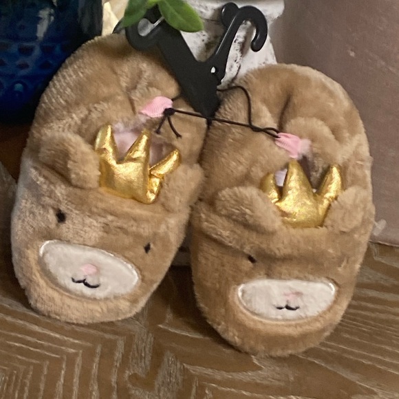 NEW! Toddler Infant Baby Girl Princess Teddy Bear Slippers - Picture 2 of 6